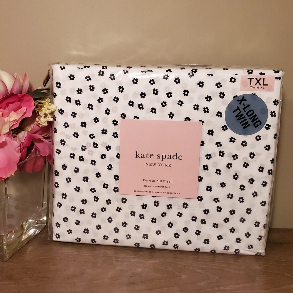 Kate Spade 3 Piece XL Twin Sheet Set White